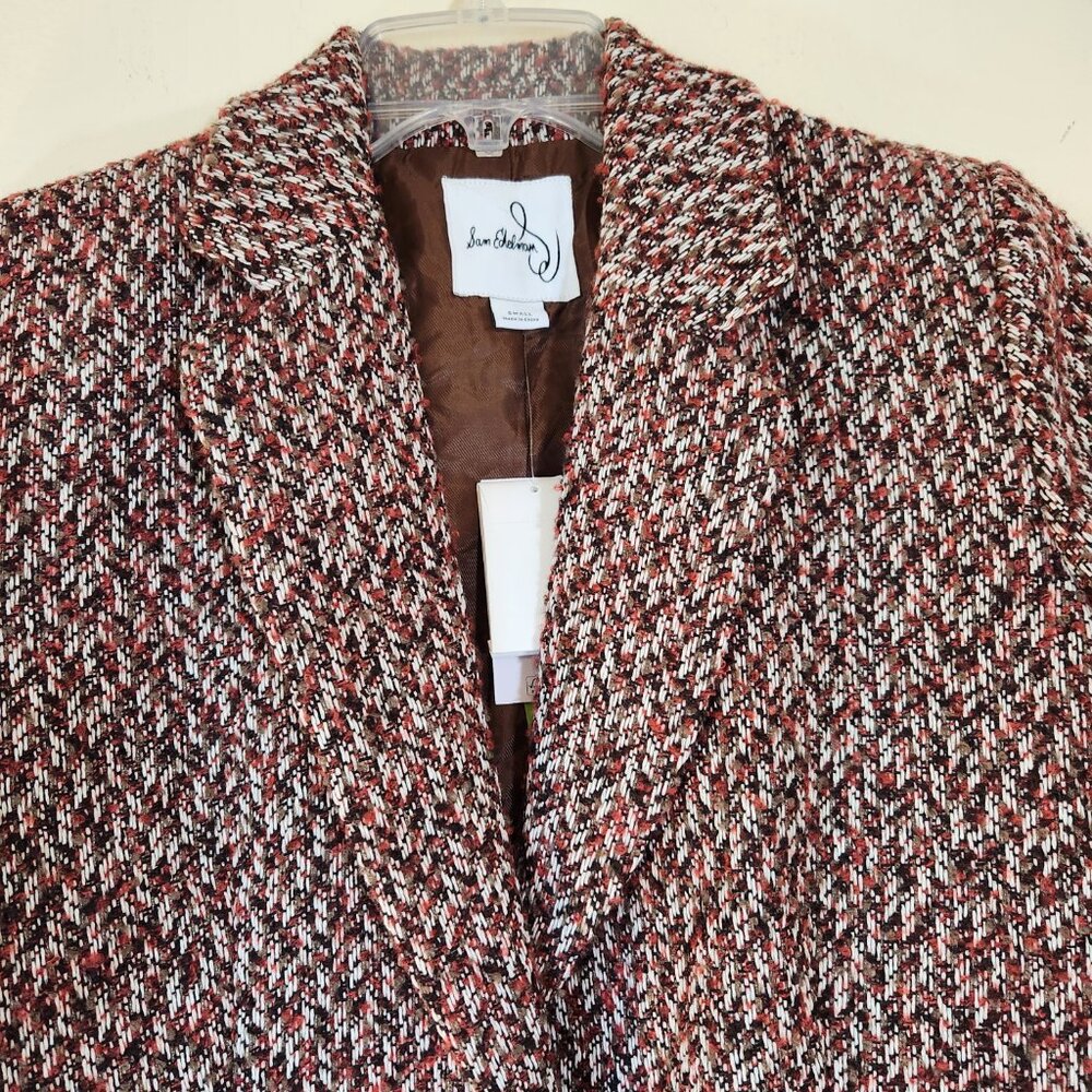 NWT Sam Edelman Willow Chevron Tweed Blazer Gardenia Autumn Small - Picture 6 of 16